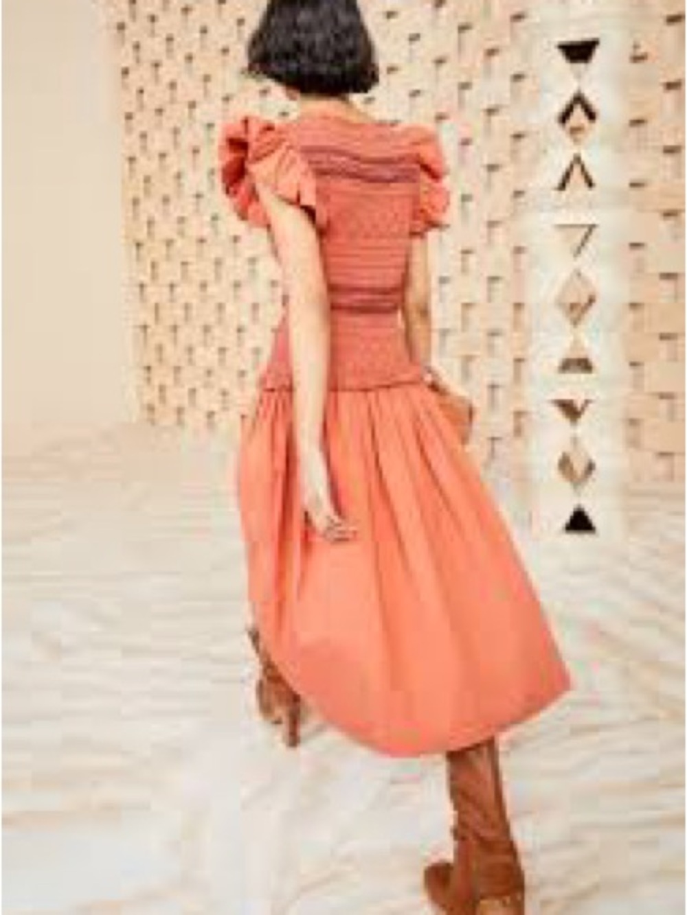 Ulla Johnson Rust Ruffle Maxi Dress - Picture 2 of 7